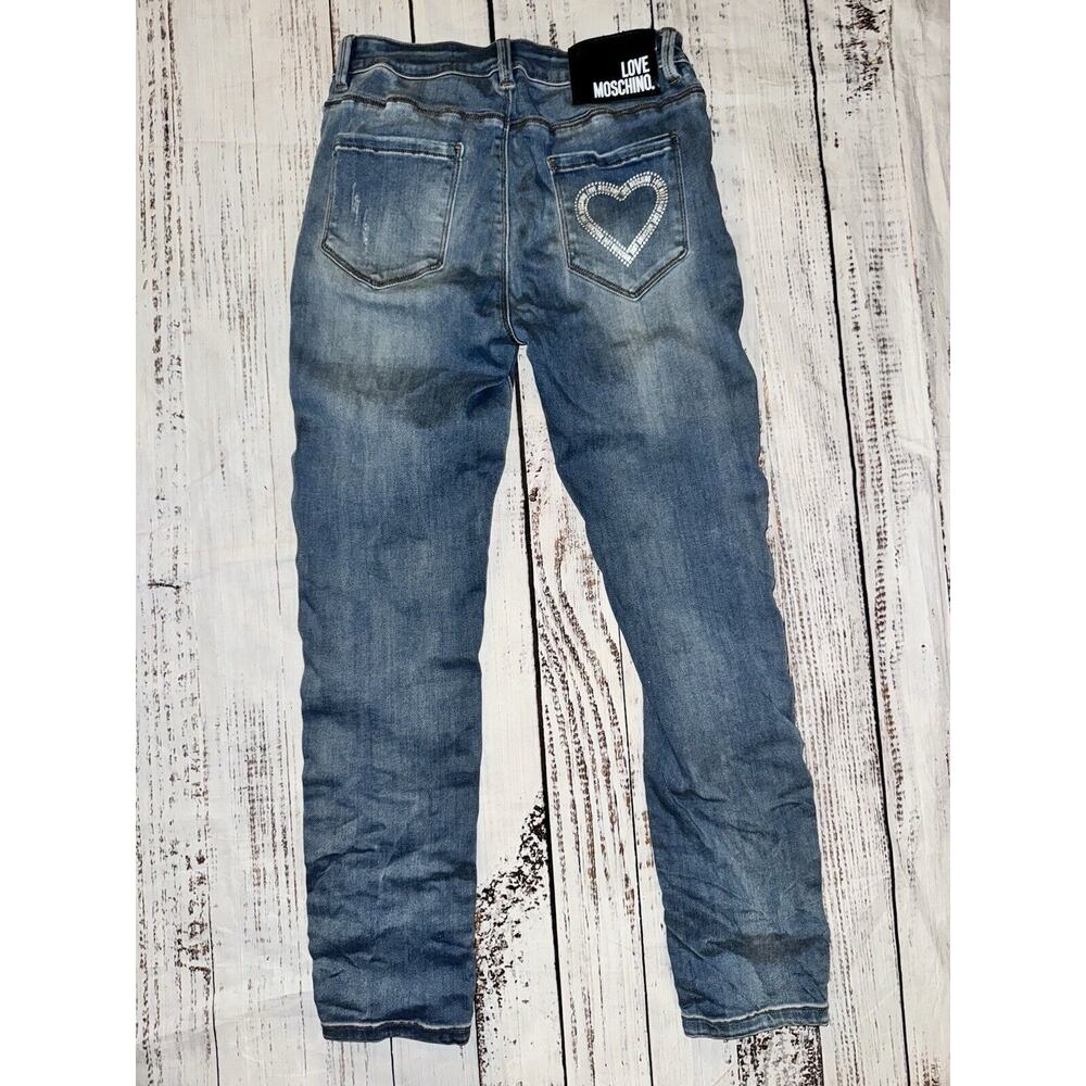 Love Moschino Women’s Skinny Jeans‎ Light Wash Mid Rise Size 28 - Picture 5 of 7